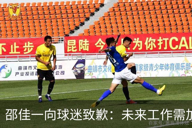 邵佳一向球迷致歉：未来工作需加倍努力